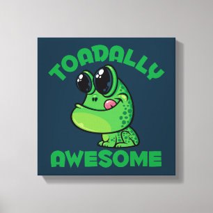 Toadally Geweldige Happy Cartoon Toad Canvas Afdruk
