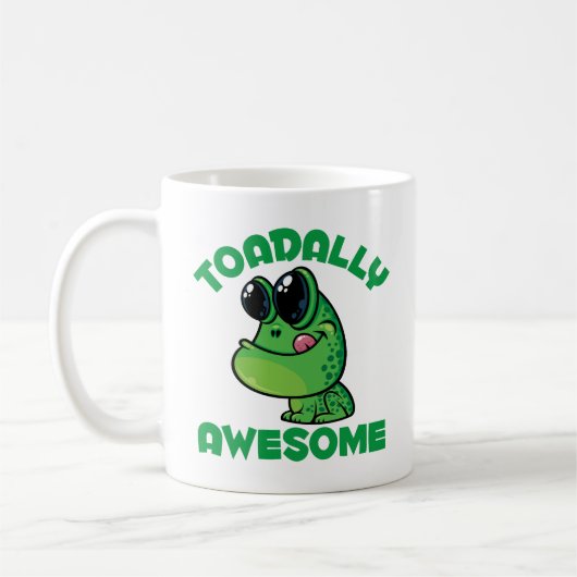 Toadally Geweldige Happy Cartoon Toad Koffiemok (Links)