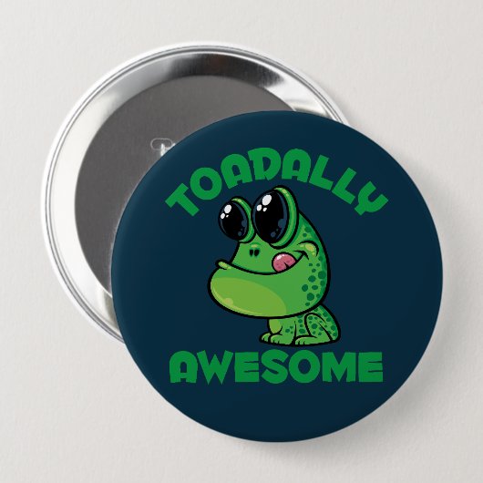 Toadally Geweldige Happy Cartoon Toad Ronde Button 4,0 Cm (Voorkant /achterkant)