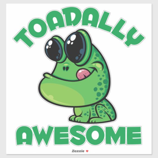 Toadally Geweldige Happy Cartoon Toad Sticker (Vel)