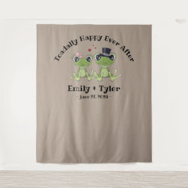 ©Toadally Happy Na Bruiloft Kikkerechtpaar in de R Wandkleed