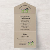 ©Toadally in Love Frog Couple Rustic Wedding All In One Uitnodiging (Binnen)