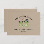 ©Toadally in Love Frog Couple Rustic Wedding Bedankkaart (Voorkant / Achterkant)