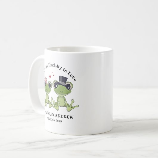 ©Toadally in Love Frog Couple Rustic Wedding Koffiemok (Voorkant links)