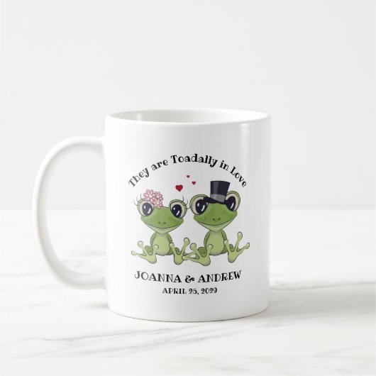 ©Toadally in Love Frog Couple Rustic Wedding Koffiemok (Links)