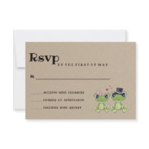 ©Toadally in Love Frog Couple Rustic Wedding RSVP