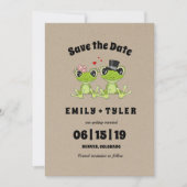 Toadally in Love Frog Rustic Save the Date Kaart (Voorkant)