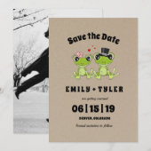 Toadally in Love Frog Rustic Save the Date Kaart (Voorkant / Achterkant)