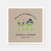 ©Toadally in Love Frog Wedding gepersonaliseerd Servetten (Voorkant)