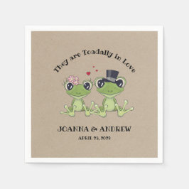 ©Toadally in Love Frog Wedding gepersonaliseerd Servetten