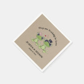 ©Toadally in Love Frog Wedding gepersonaliseerd Servetten (Hoek)