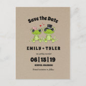 Toadally in Love Frog Wedding Save the Date Aankondigingskaart (Voorkant)