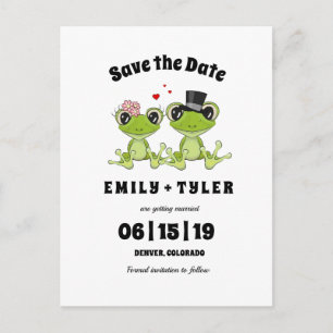 Toadally in Love Frog Wedding Save the Date Aankondigingskaart
