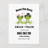 Toadally in Love Frog Wedding Save the Date Aankondigingskaart (Voorkant)