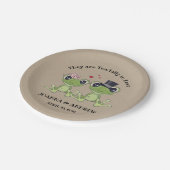 ©Toadally in Love Leuke Kikker Bruiloft gepersonal Papieren Bordje (Gekanteld)