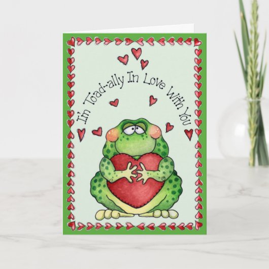 Toadally in Love - Wenskaart Feestdagen Kaart (Voorkant)