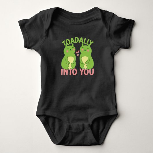 Toadally in You Funny Frog Valentijnsdag Pun Romper (Voorkant)