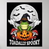 Toadally Soky Funny Halloween Frog On Pumpkin Full Poster (Voorkant)