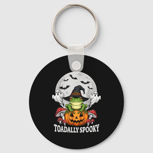 Toadally Soky Funny Halloween Frog On Pumpkin Full Sleutelhanger (Voorkant)