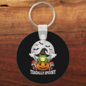 Toadally Soky Funny Halloween Frog On Pumpkin Full Sleutelhanger (Voorkant)