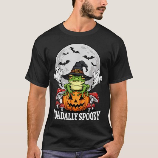 Toadally Soky Funny Halloween Frog On Pumpkin Full T-shirt (Voorkant)