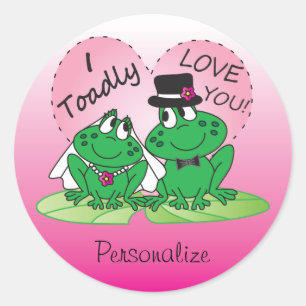 Toadly Love You Valentijn Ronde Sticker