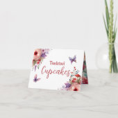 Toadstool Cupcakes Verjaardagsbuffet Label Kaart (Voorkant)