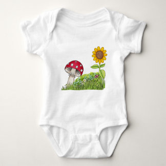 Toadstool met producten van zonnebloemen en laestr romper
