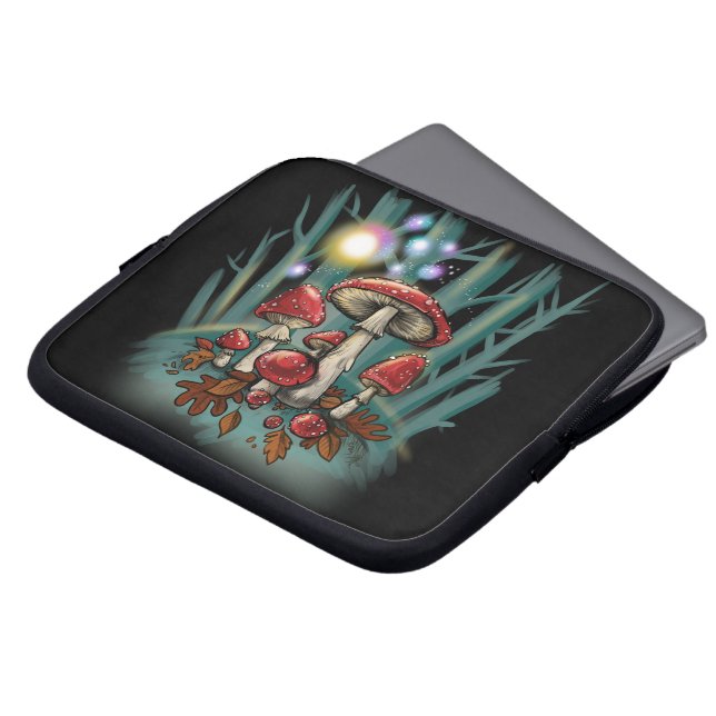 Toadstool paddenstoelen~ hoesje laptop sleeve (Voorkant top)