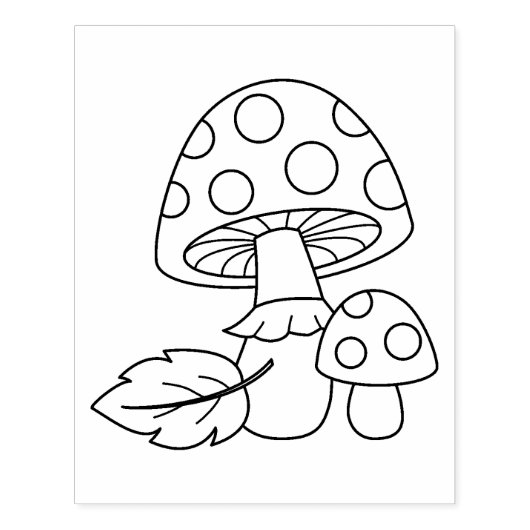 Toadstool paddenstoelen Kleurenpagina Rubberstempel (Afrduk)