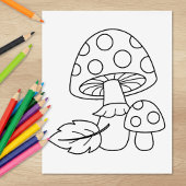Toadstool paddenstoelen Kleurenpagina Rubberstempel
