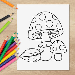 Toadstool paddenstoelen Kleurenpagina Rubberstempel