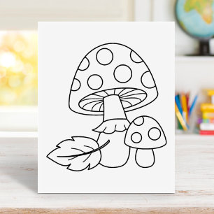 Toadstool paddenstoelen Kleurenpagina Rubberstempel
