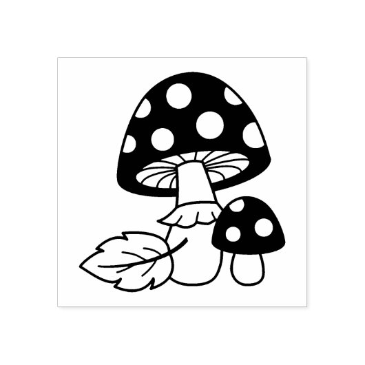 Toadstool paddenstoelen rubberstempel (Afrduk)