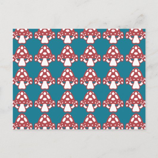 Toadstool paddenstoelen - Witte Stippen Rood Blauw Briefkaart (Voorkant)