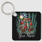 Toadstool paddestoelen~ visitekaartjes sleutelhanger (Voorkant)