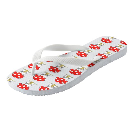 Toadstool Pattern Beach Holiday Teenslippers (Schuin)