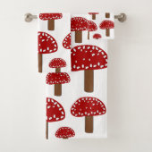Toadstool Red Forest Mushroom Patroon Bad Handdoek (Insitu)