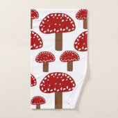 Toadstool Red Forest Mushroom Patroon Bad Handdoek (Handdoek)