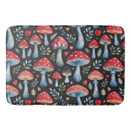 toadstool story in watercolor pattern throw pillow badmat