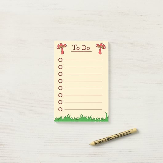 Toadstool voor paddenstoel om te doen post-it® notes (Op bureau)