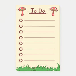 Toadstool voor paddenstoel om te doen post-it® notes