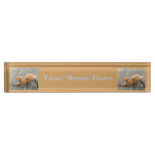 Toadstools op Tree Trunk Custom Name plate Naambordje (Voorkant)