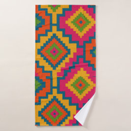 TOALHA CORES GEOMÉTRICO  BADHANDDOEK