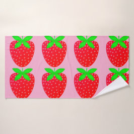 Toalha estampada morangos bad handdoek