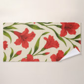 Toalha florais vermelha  badhanddoek (Badhanddoek)