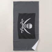 Toalla con la bandera pirata Jolly Rogers Strandlaken (Voorkant)
