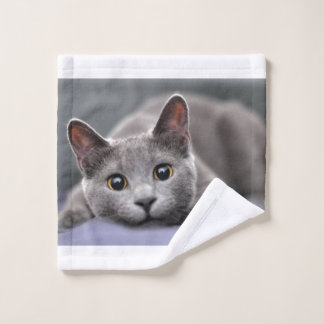 Toalla de gato azul ruso washandje