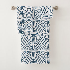 Toallas de baño blancas con líneas azules bad handdoek