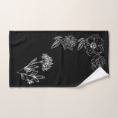 Toallas negras con flores blancas personalizables bad handdoek (Handdoek)